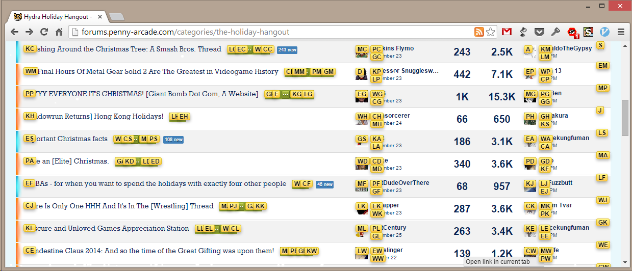 Penny Arcade forums links highlighted